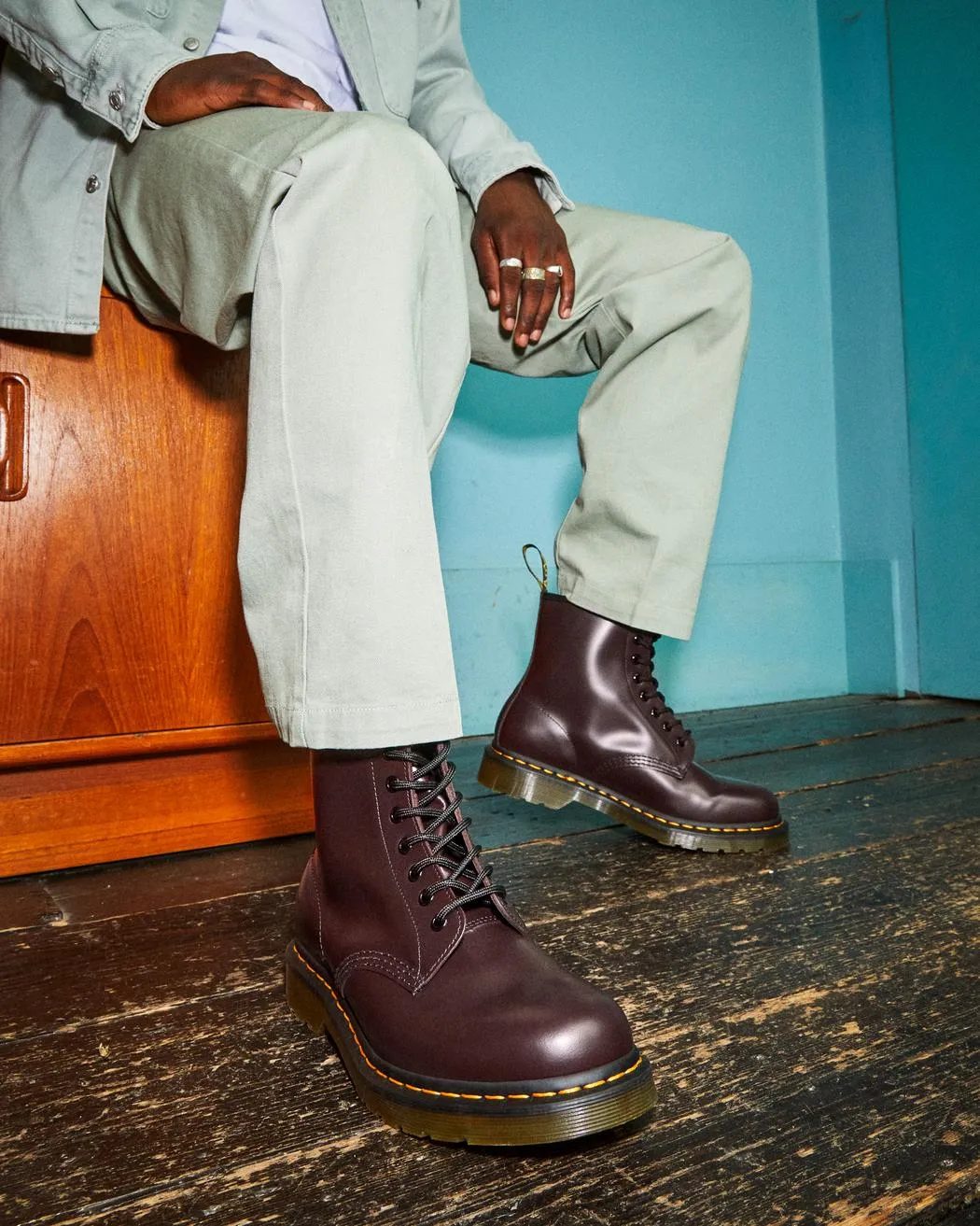 Dr Martens 1460 Smooth Leather Lace Up Boots Oxblood