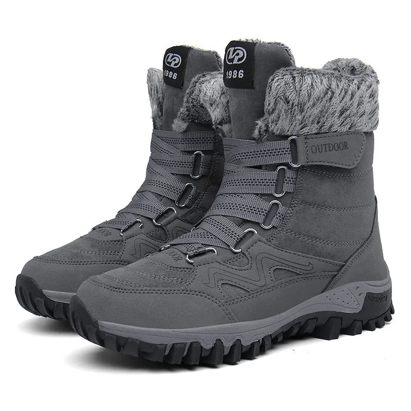 High-top warm and velvet cotton shoes
