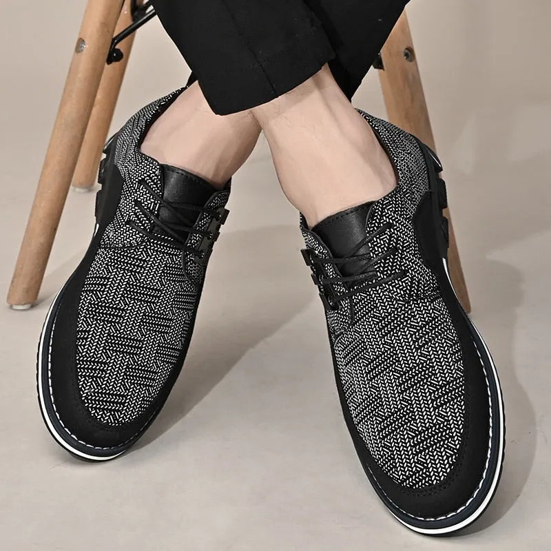 Men Casual Shoes High Quality Elastic Band Men's Loafers Fashion Comfortable Men's Shoes Slip on Driving Shoes Moccasins Size 48