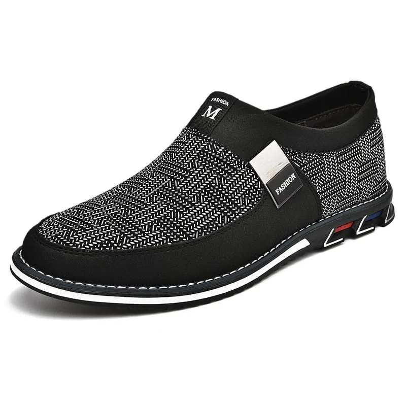 Men Casual Shoes High Quality Elastic Band Men's Loafers Fashion Comfortable Men's Shoes Slip on Driving Shoes Moccasins Size 48