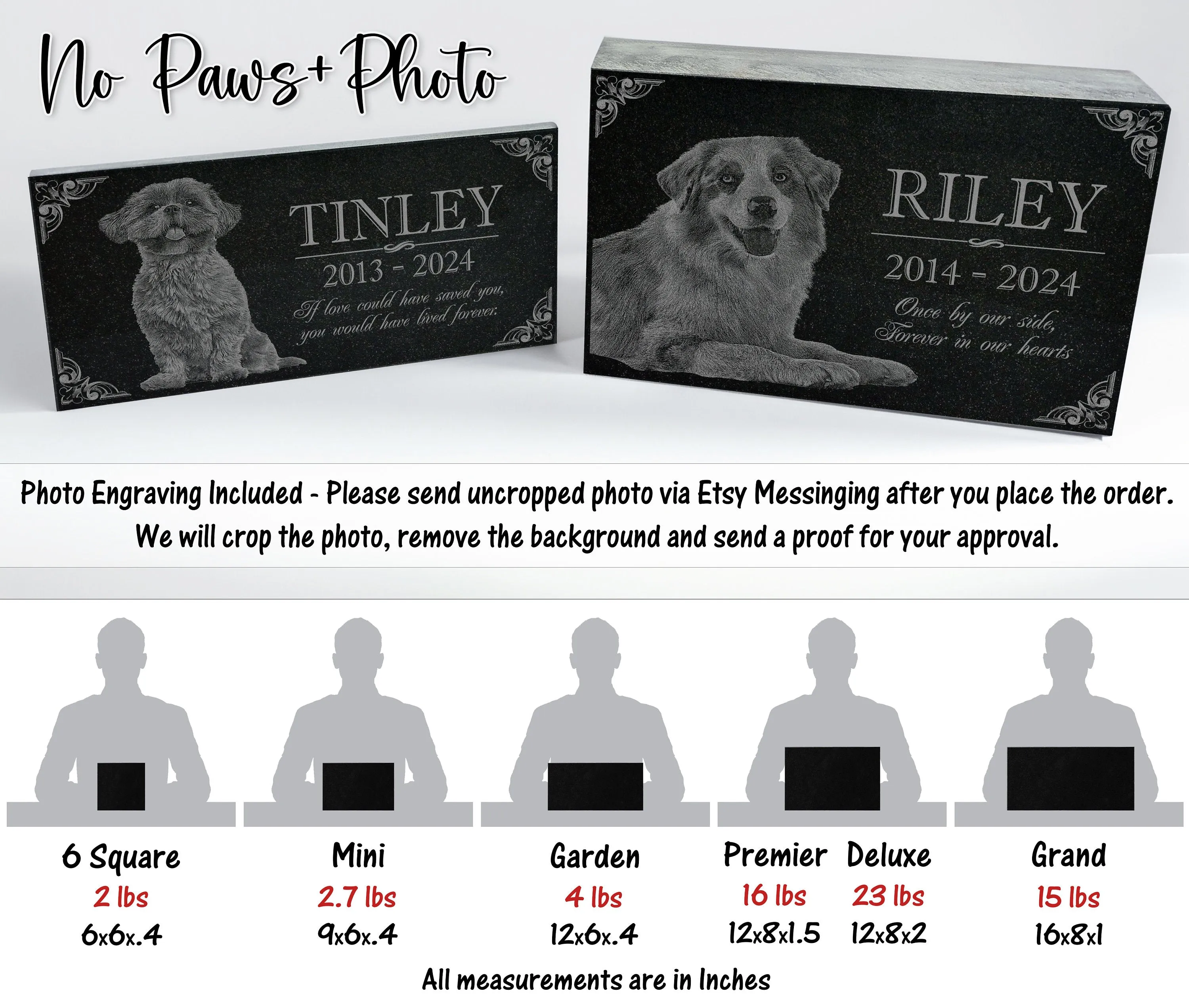 Personalized Pet Memorial Stone | Custom Grave Marker | Engraved Headstone for Cats & Dogs | Outdoor Animal Burial Monument | Pet Tombstone
