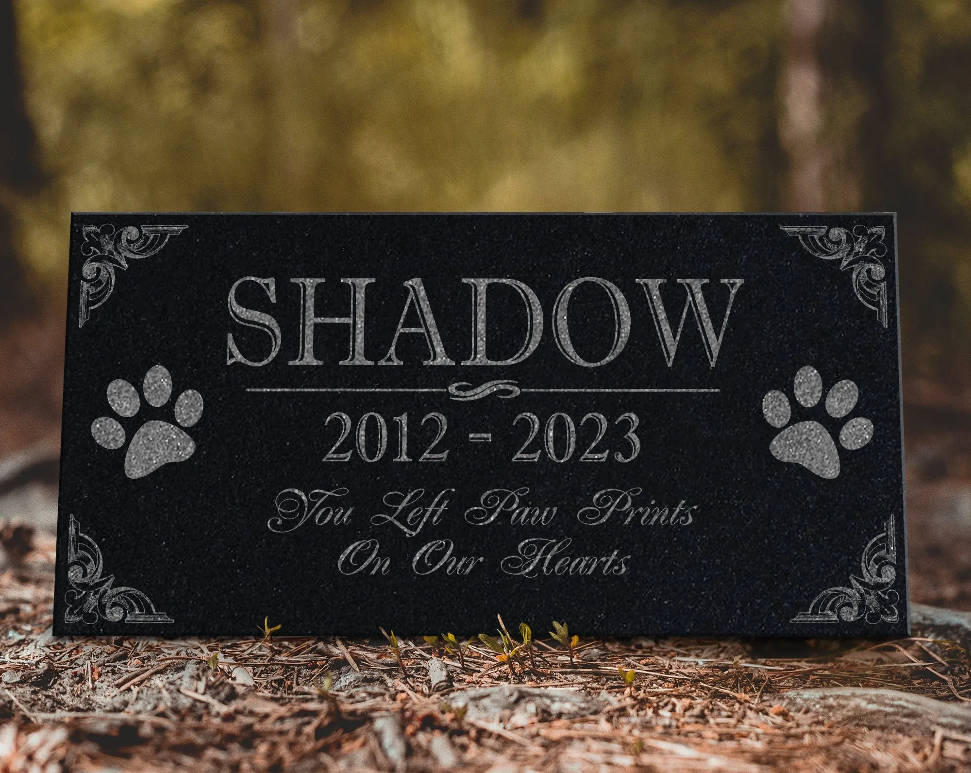Personalized Pet Memorial Stone | Custom Grave Marker | Engraved Headstone for Cats & Dogs | Outdoor Animal Burial Monument | Pet Tombstone