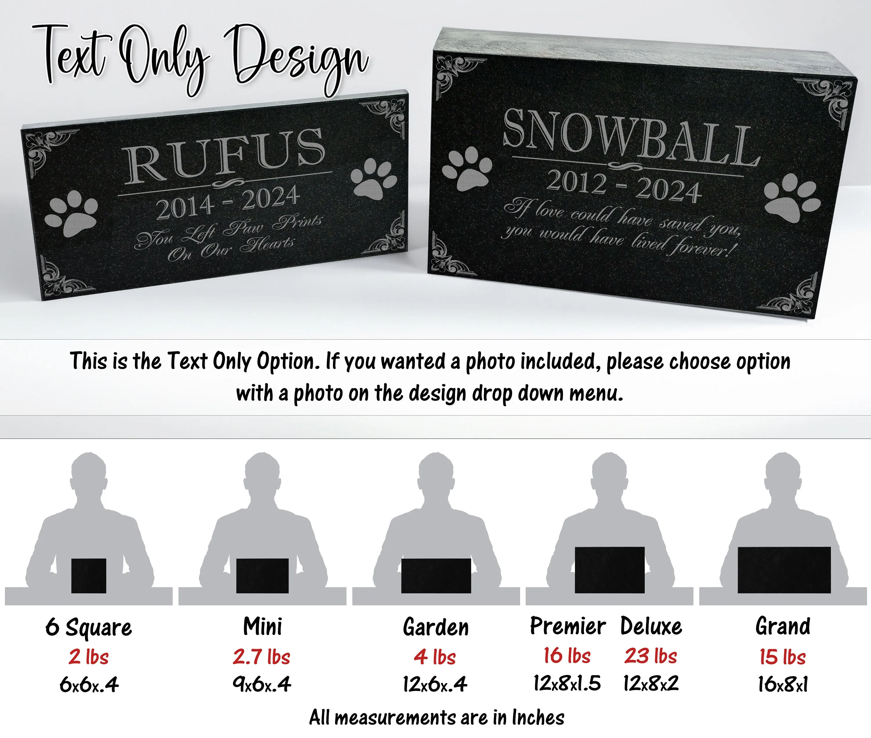 Personalized Pet Memorial Stone | Custom Grave Marker | Engraved Headstone for Cats & Dogs | Outdoor Animal Burial Monument | Pet Tombstone