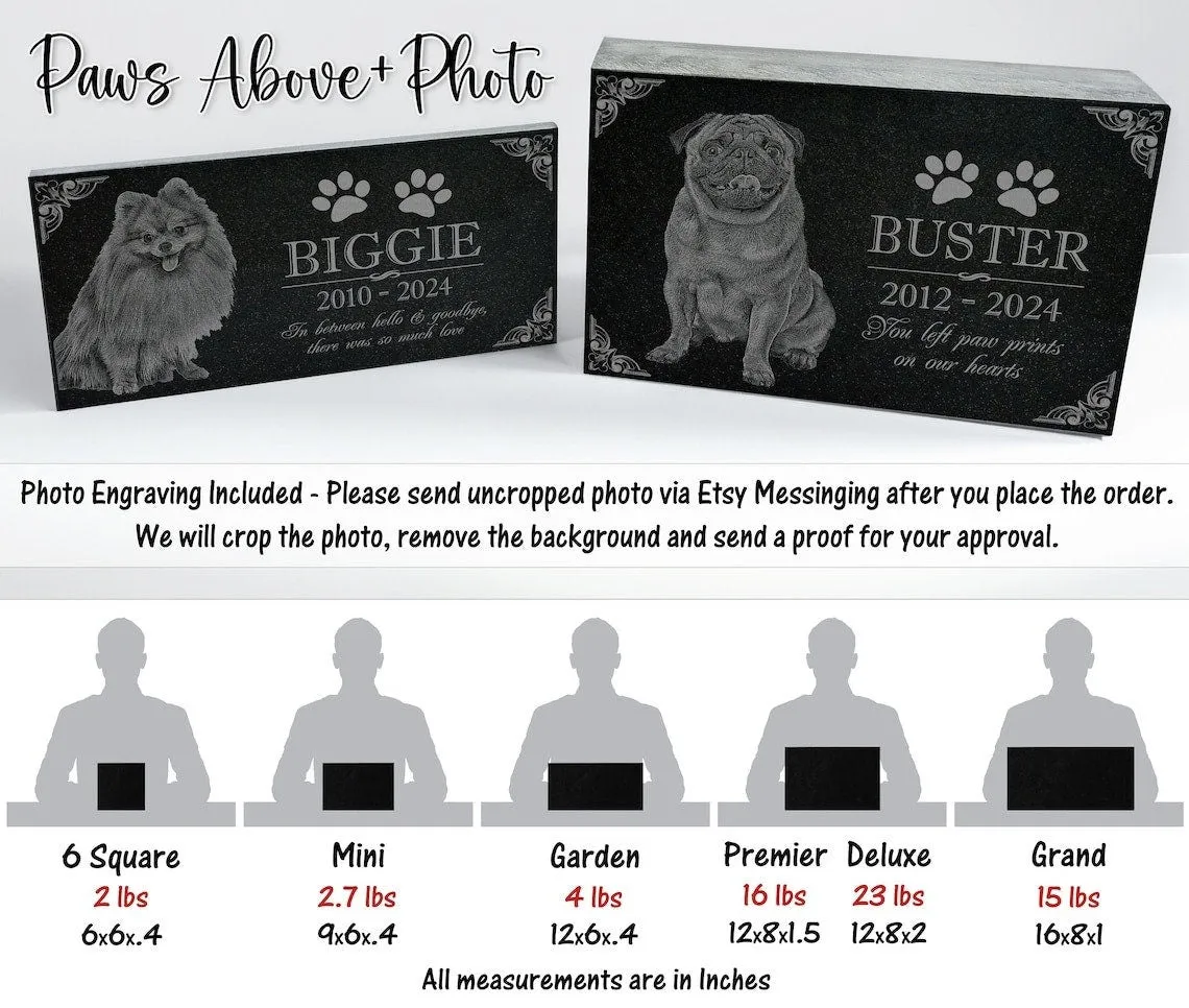 Personalized Pet Memorial Stone | Custom Grave Marker | Engraved Headstone for Cats & Dogs | Outdoor Animal Burial Monument | Pet Tombstone