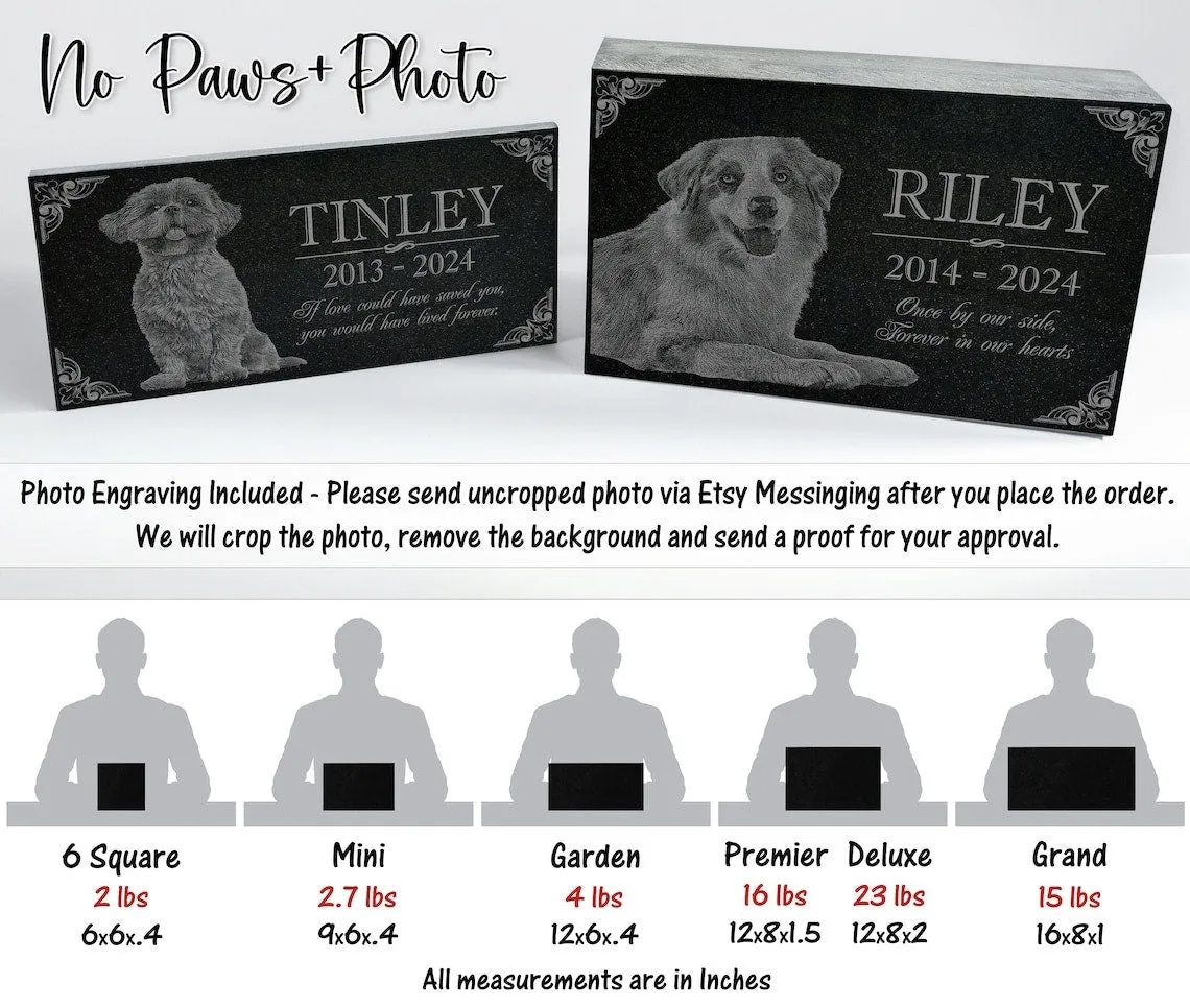 Personalized Pet Memorial Stone | Custom Grave Marker | Engraved Headstone for Cats & Dogs | Outdoor Animal Burial Monument | Pet Tombstone