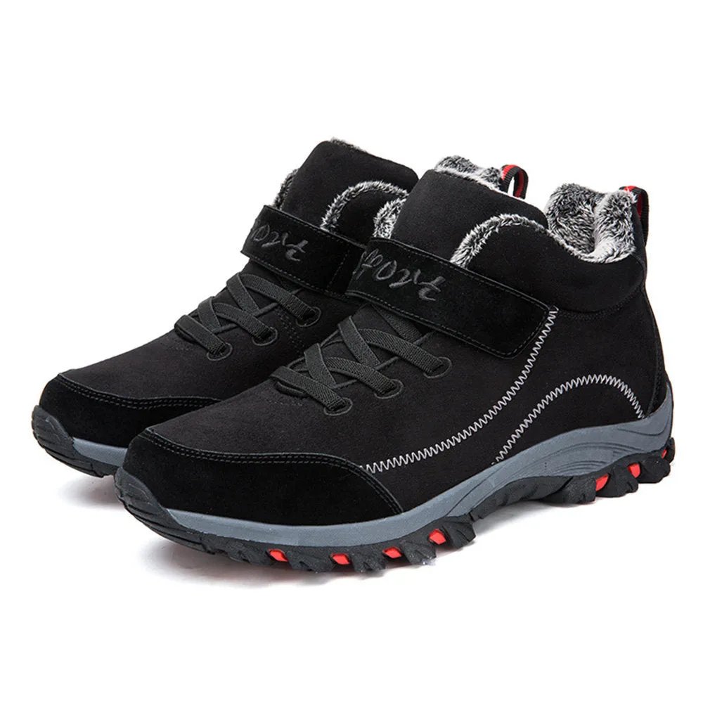 Women Hook Loop High Top Warm Fur Lining Hiking Outdoor Casual Boots