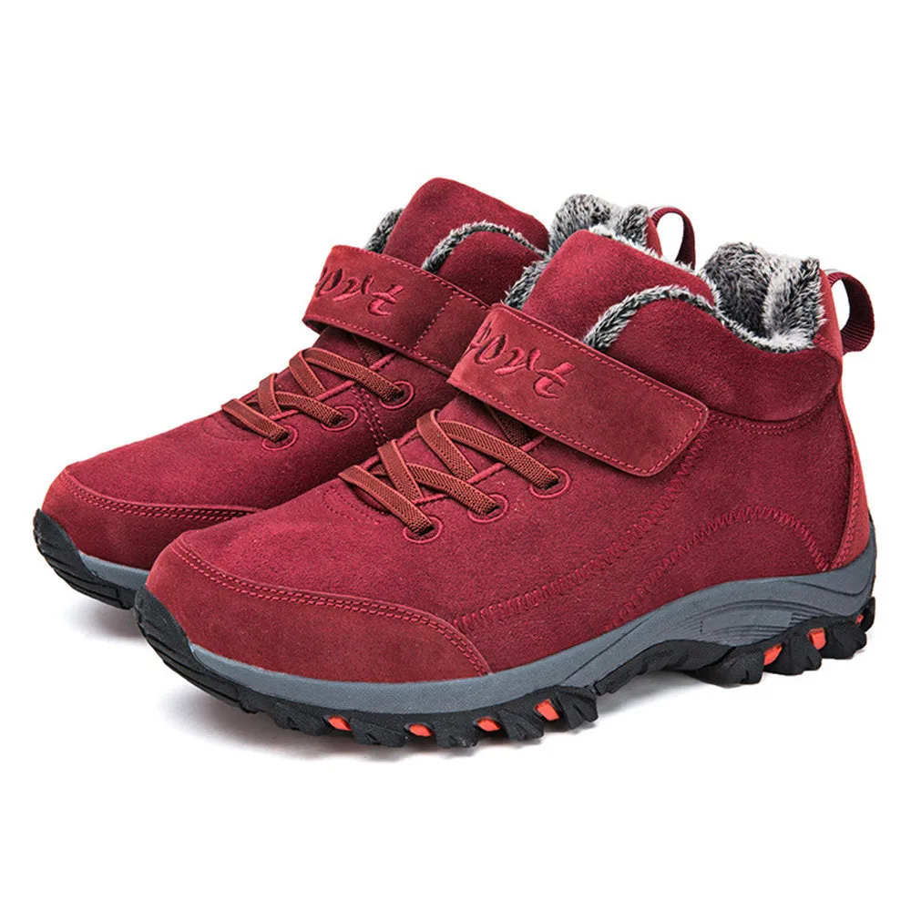Women Hook Loop High Top Warm Fur Lining Hiking Outdoor Casual Boots