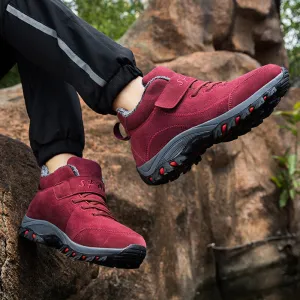 Women Hook Loop High Top Warm Fur Lining Hiking Outdoor Casual Boots