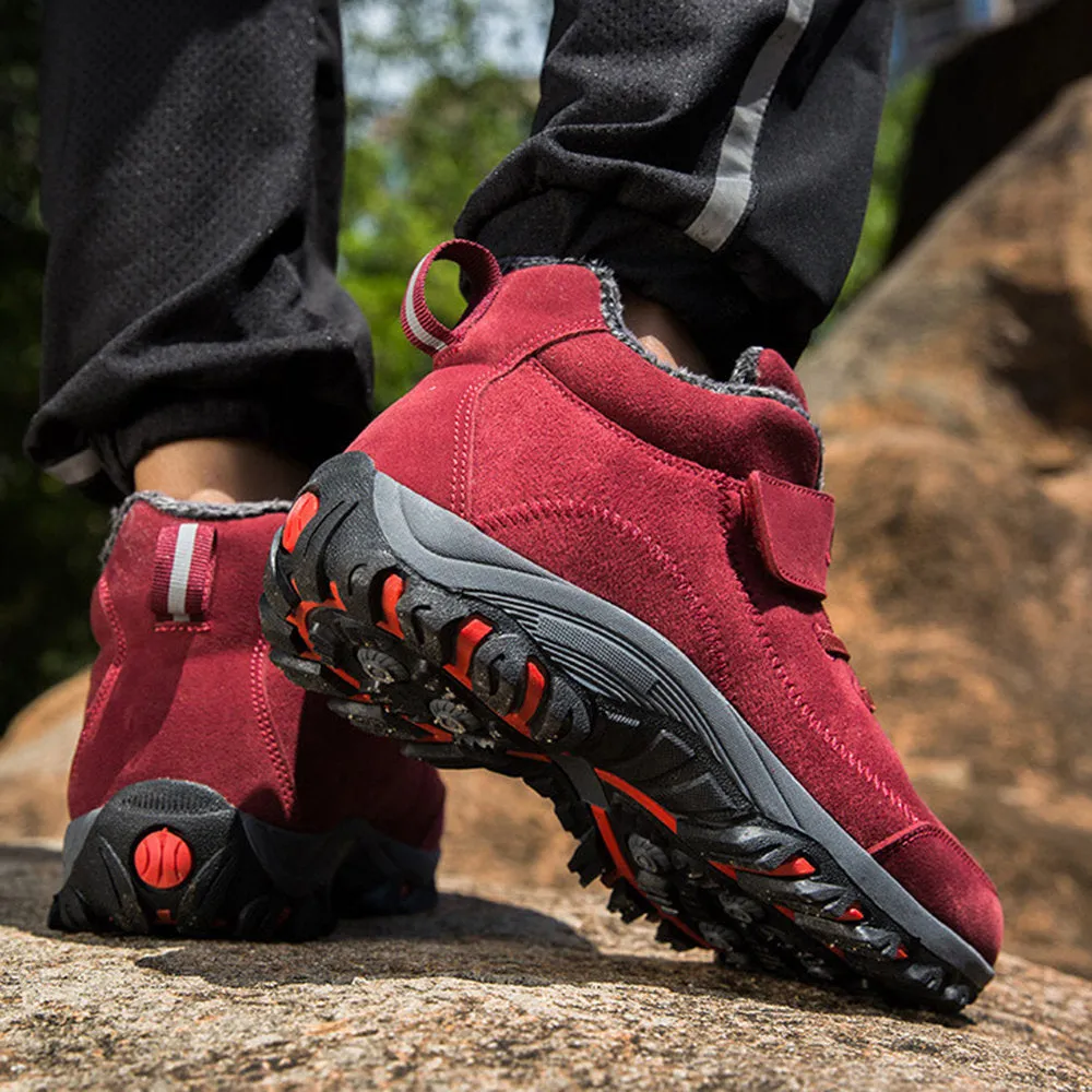Women Hook Loop High Top Warm Fur Lining Hiking Outdoor Casual Boots